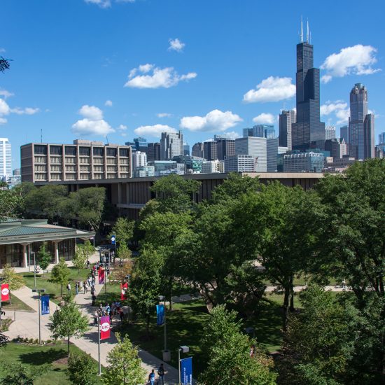 UIC East Campus with Skyline